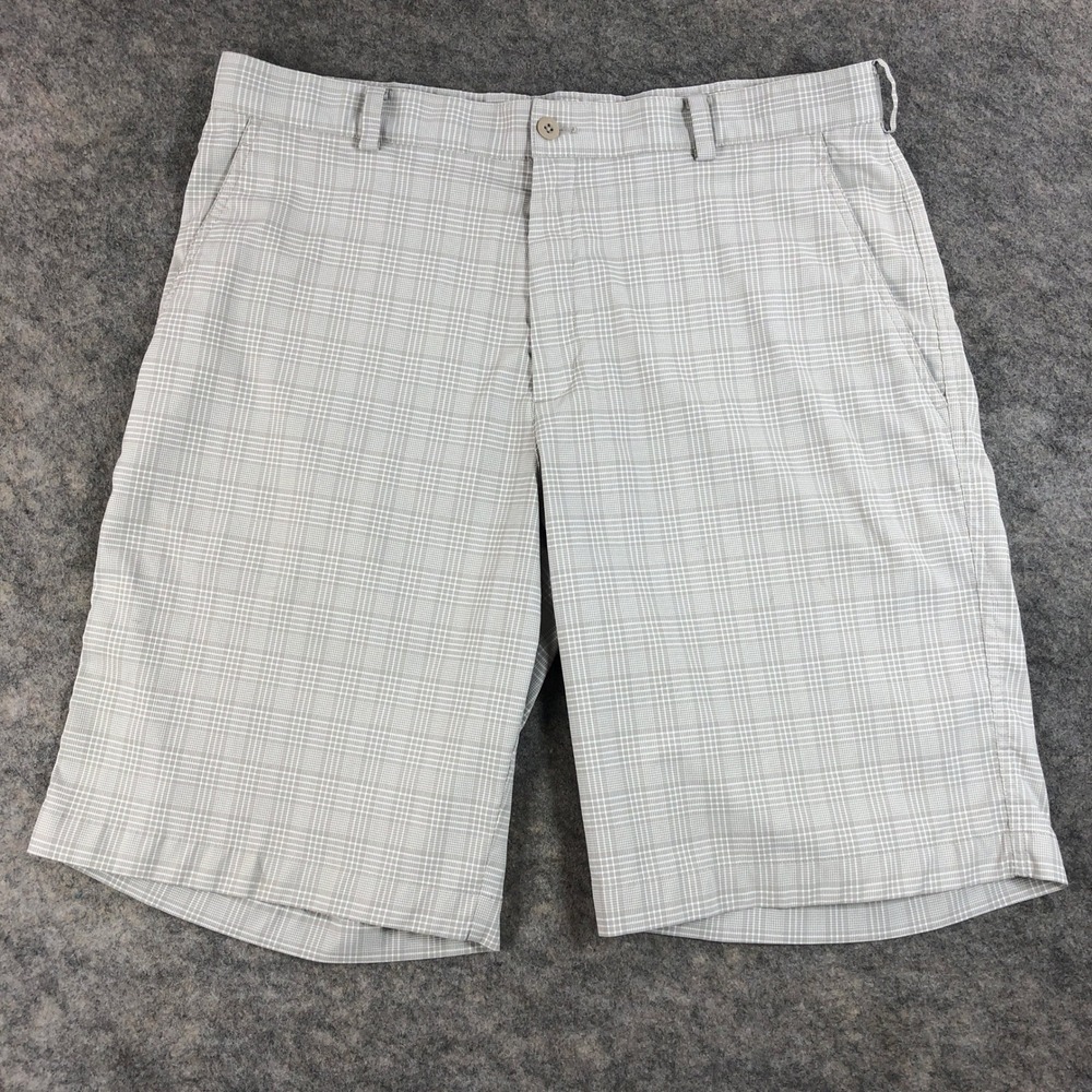 Nike Golf Dri-FIT Shorts Mens 35 Gray Plaid Golf Lightweight Athletic